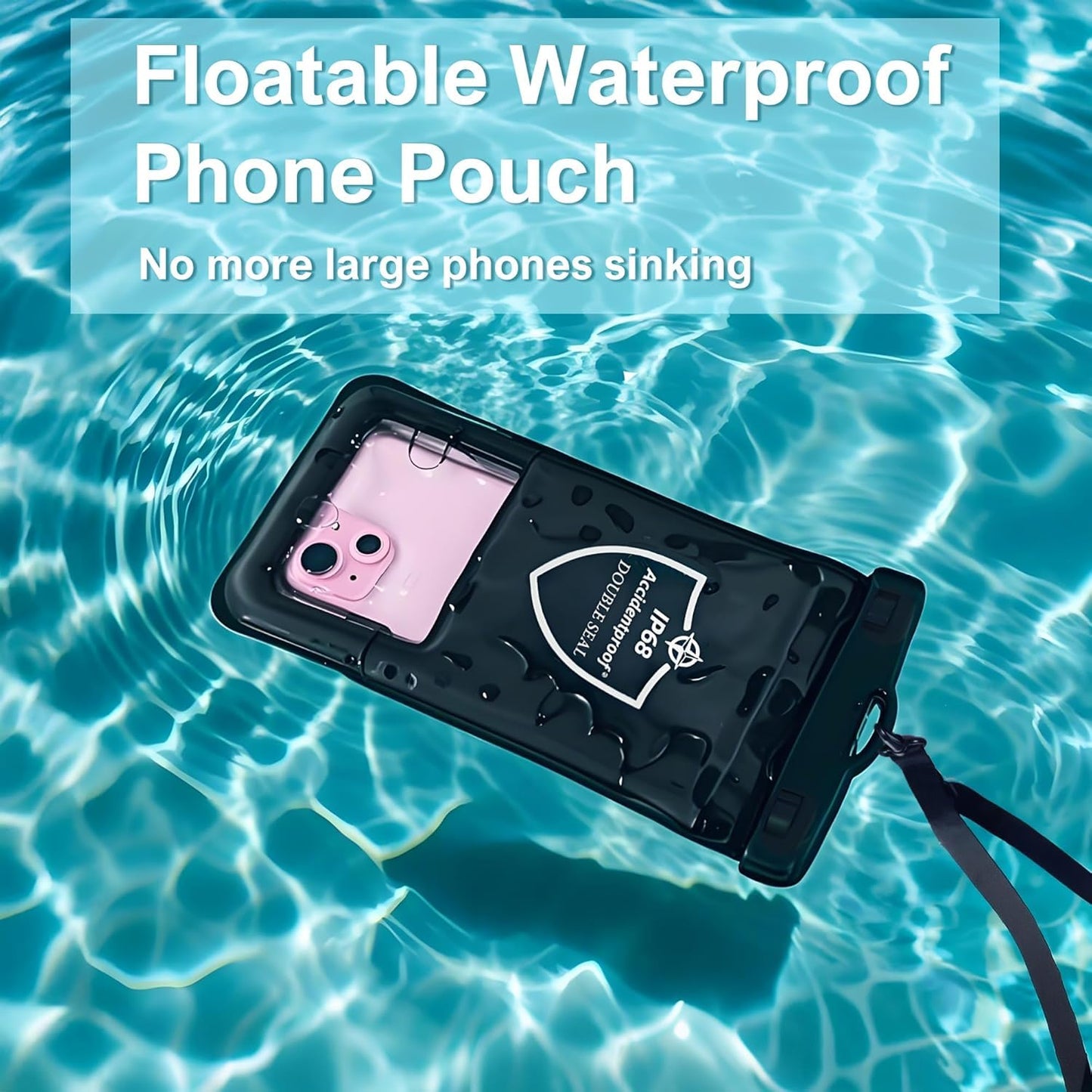 AiRunTech Universal Waterproof Phone Pouch, Beach Essential Accessories Protector iPhone Passport Money Sandproof,Swimming Sup Surfing Jetski Must Haves