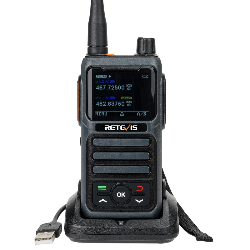 Retevis RB17P GMRS Radio Walkie Talkie, GMRS 2 Way Radio Long Range Walkie Talkies Rechargeable with 2200mAh Battery, SOS Siren, NOAA Scanning & Receiving for Hikers, Campers and Hunters