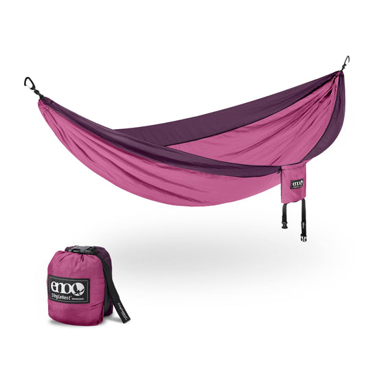 ENO SingleNest Hammock - Lightweight, 1 Person Portable Hammock - for Camping, Hiking, Backpacking, Travel, a Festival, or The Beach - Berry/Plum