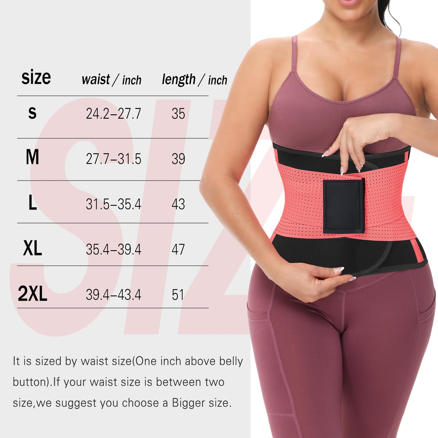 VENUZOR Waist Trainer Belt for Women - Waist Cincher Trimmer - Slimming Body Shaper Belt - Sport Girdle Belt (UP Graded)(Pink,XX-Large)