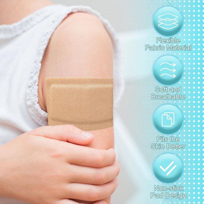 30 Pcs Extra Large Adhesive Bandages 6" x 3" and 5" x 3", Large Adhesive Bandage with Non-Stick Pads, Breathable Fabric Large Bandages for Wound Care, Latex-Free, Individually Wrapped (5*3in+6*3in)