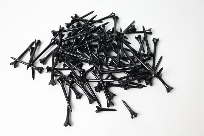 All Teed Up Premium Plastic Golf Tees - Black- 2.75 & 1.5 Inch Plastic Combo Pack