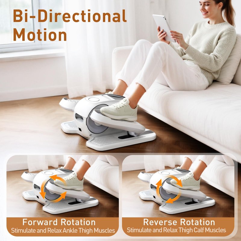 STYNGT Under Desk Elliptical Exercise Machine, Elliptical Leg Exerciser as Seen on TV, 12 Speeds Leg Exerciser While Sitting for Seniors, Electric Seated Foot Pedal Exerciser for Home Gift for Women