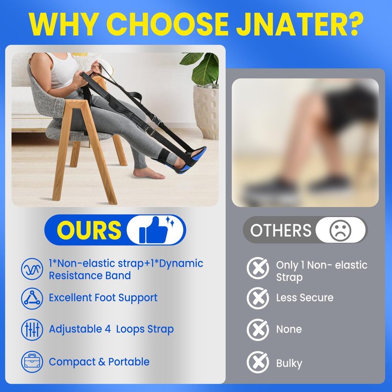 JNATER Knee Replacement Recovery Aids - Must Have Hip/Knee Surgery Recovery Equipment, Knee Rehabilitation Equipment for ACL PCL MCL Knee Surgery, Improve Mobility and Flexibility for Knee Pain