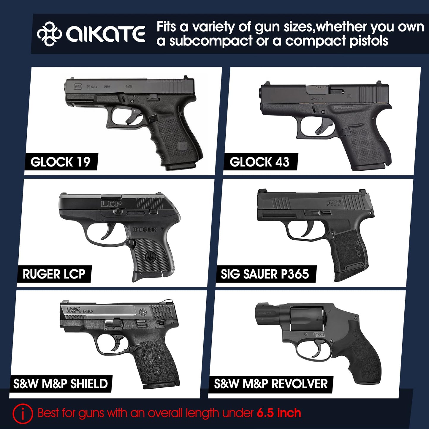 Ankle Gun Holsters with Magazine Pocket for Glock 19 23 26 27 30 36 42 43, S&W M&P Shield 9, Bodyguard 380, Ruger LCP 380, LC9, Sig Sauer P365 P320 P938