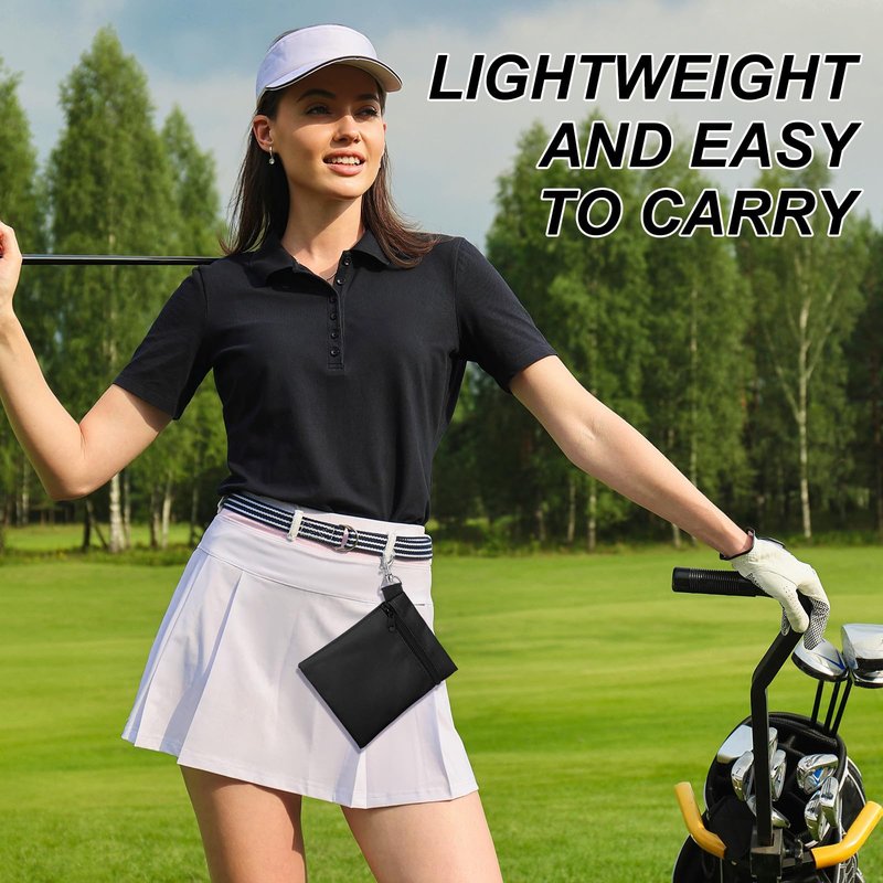 WILLBOND 12 Pcs Golf Tee Bag Holder Tee Pouch Golf Ball Carry Bag with Metal Lobster Claw Clip Multicolor Portable Accessories for Man Woman(Black)