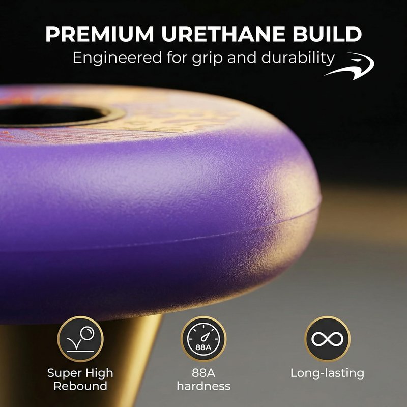 Flying Eagle Rampage Wheels for Skates - Inline Skates Men & Women for Urban Freeskating, Inline Skate Wheels, Outdoor Skate Wheel Replacement, 88A Hardness, Pack of 4, Purple, 80 MM