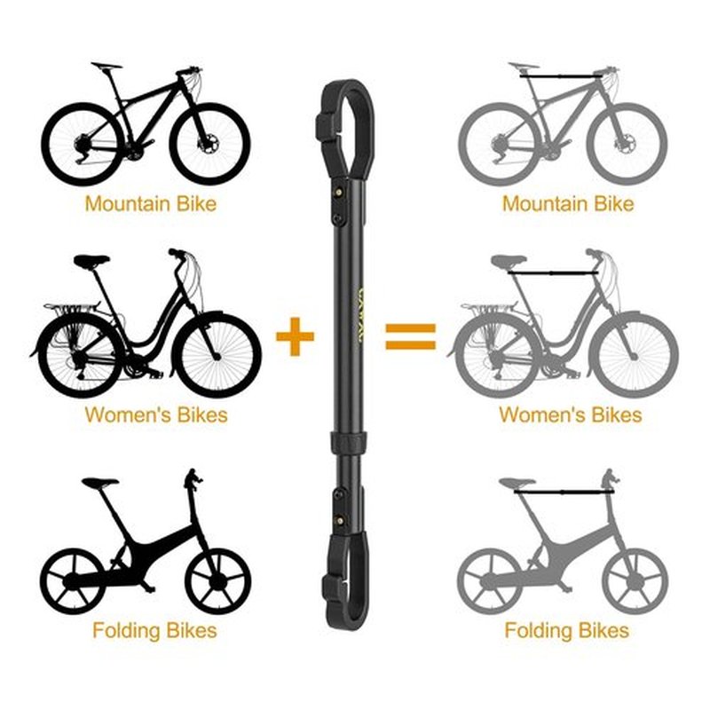 Bike Crossbar Adapter for Bike Rack (32kg/70lbs) - Top Tube Cross-Bar Adjustable - Bicycle Bike Adapter Bar for Low-Step Step-Through Bikes, BMXs, Ladies and Kids Bikes (2 PCS)