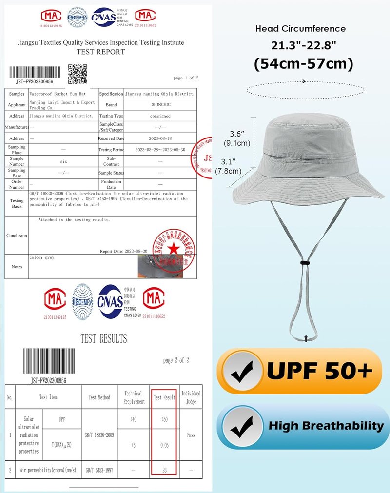 Women's Packable UPF 50+ Waterproof Sun Hat - Foldable Bucket Hat for Hiking, Fishing & Beach