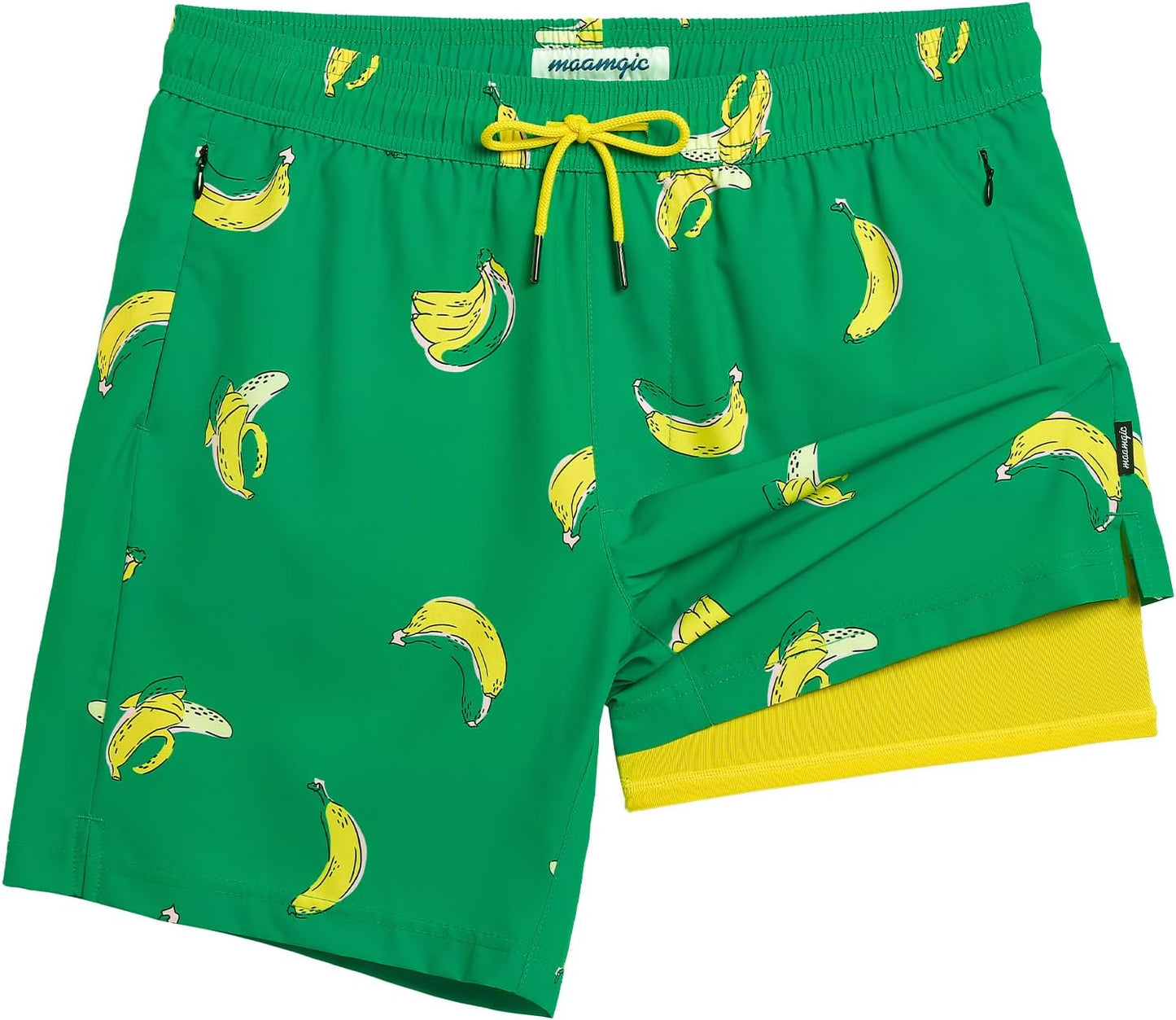 2 in 1 Men's Swim Trunks - 7 Inch Swim Shorts & Board Shorts for Active Lifestyle