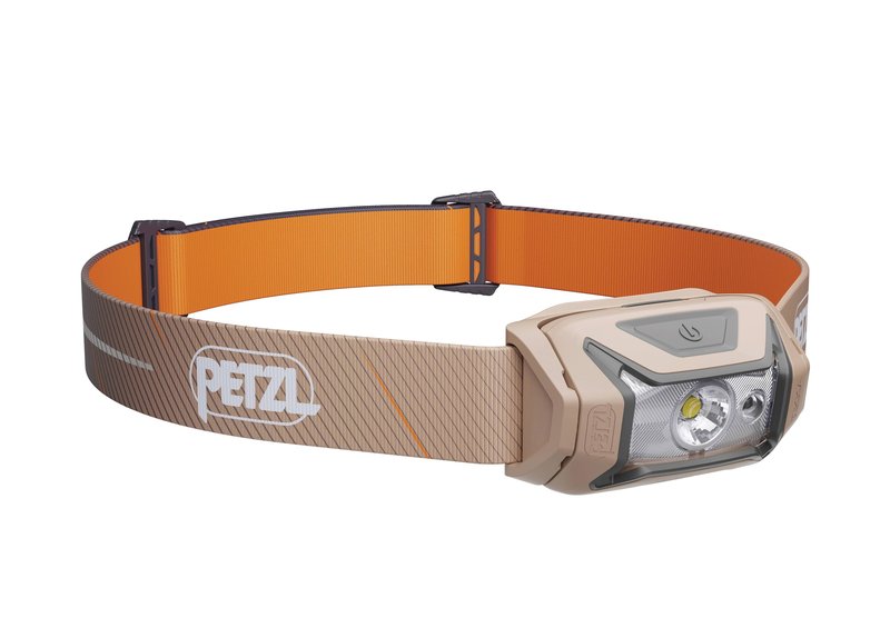 PETZL Tikka CORE Headlamp - Rechargeable, Compact 450 Lumen Light with Red Lighting, for Hiking, Climbing, and Camping - Brown