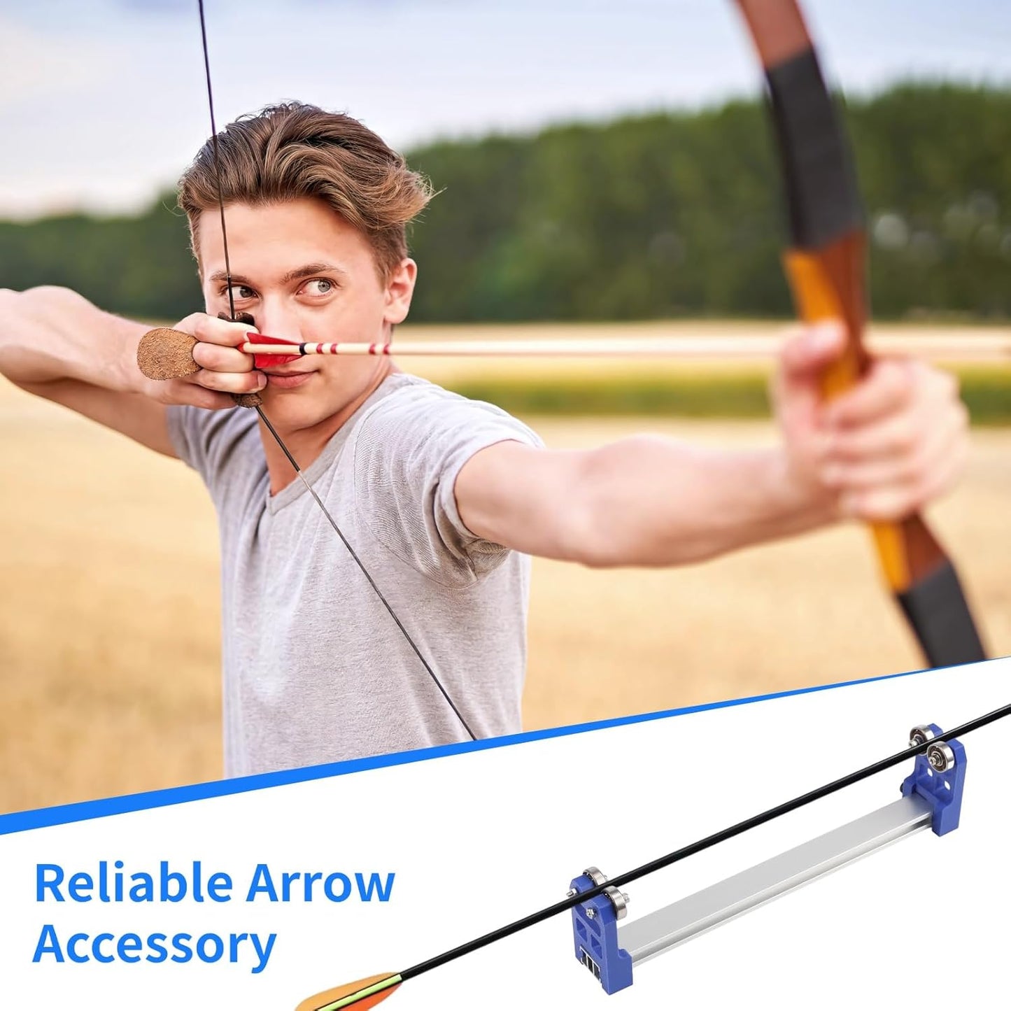 Archery Arrow Spinner Tester - Aluminum Alloy Squaring Device with Silent Stainless Steel Rollers | Shaft Straightness Checker for Precision Shooting