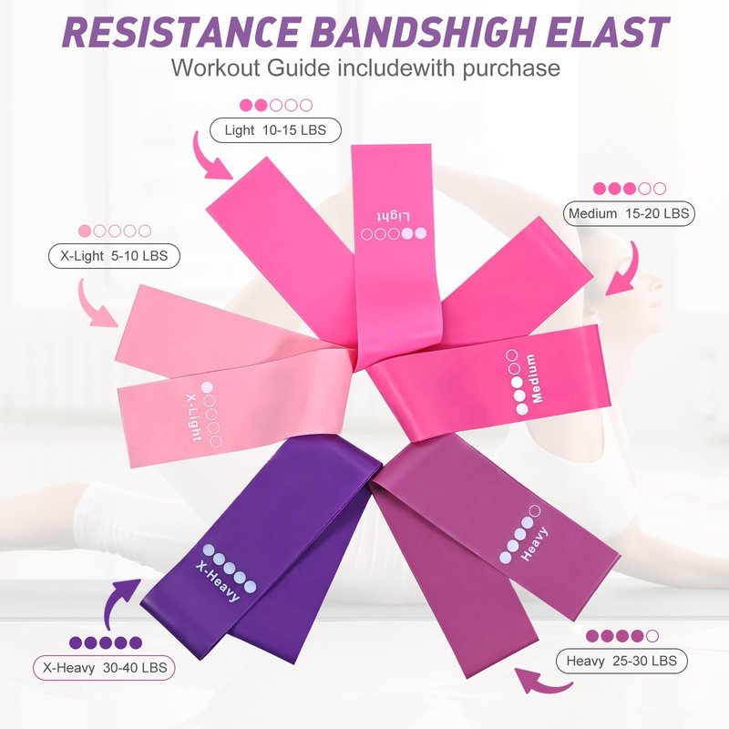 XiaoKJ Pilates Ring and Ball Set with 5 Resistance Bands - Pilates Equipment for Home Workout - Magic Circle Pilates Ring 14 Inch to Tone, Sculpt and Strengthen - Fitness Ring for Yoga and Pilates
