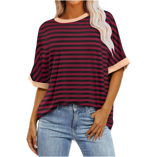 Tank Tops Plus Size My Orders Prime Deals Preppy Shirts Womens Tops Comfortable Print Round Neck Short Sleeved Top Blouse T-Shirt 2024 Fiesta Shirt