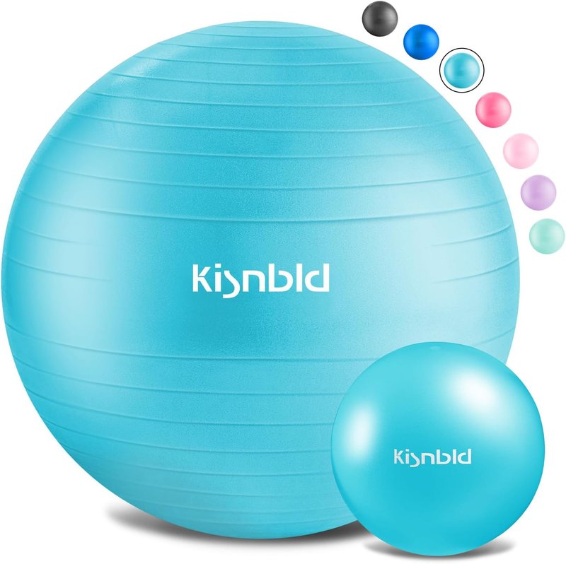 Exercise Ball - Extra Thick Anti-Burst Yoga Ball for Stability | 4 Sizes Available - Ideal for Home, Office & Gym Workouts
