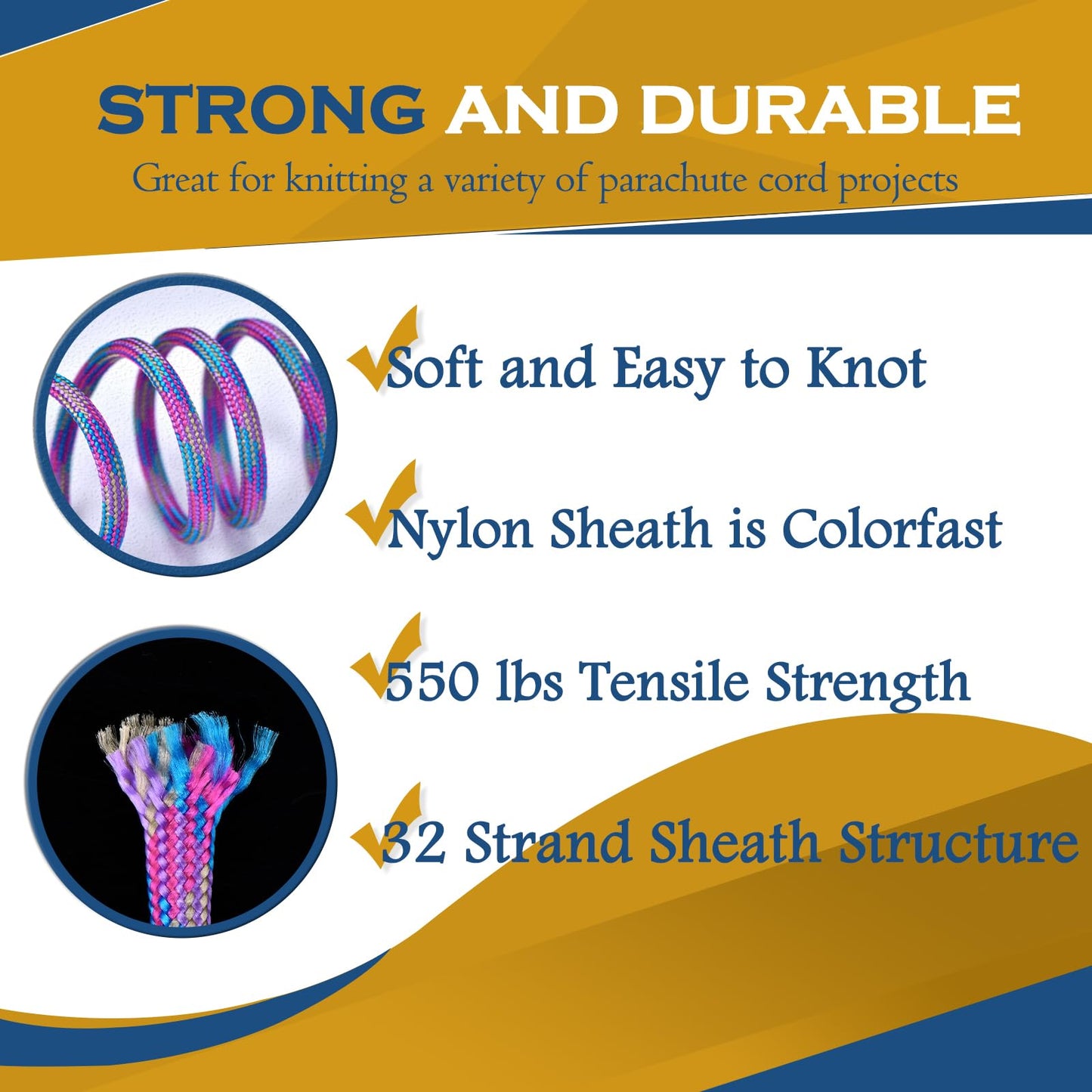 MONOBIN Paracord Rope 100FT for Making Paracord Projects, 4mm 7 Strand Parachute Cord for Lanyard, Survival Bracelets, Clothsline,Hiking (Neon, 100FT)