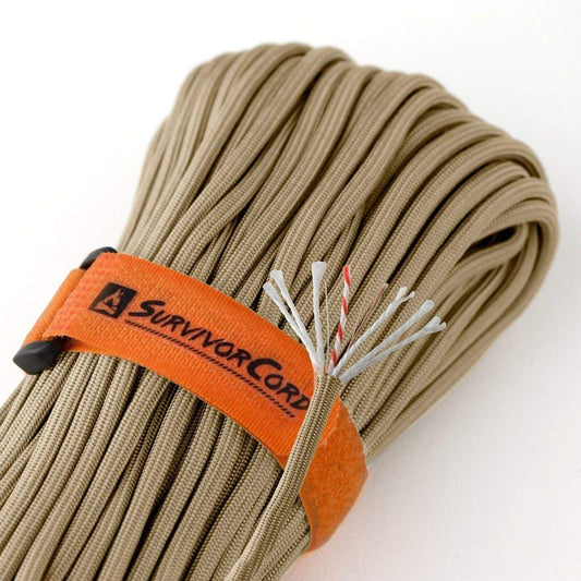 SurvivorCord Paracord - From Titan Survival - Patented 620LB Strength 550 Military Paracord with 3 Strands - Heavy Duty 550 Hank Cord Camping & Outdoor - Paracord with Firestarter & Survival Cord