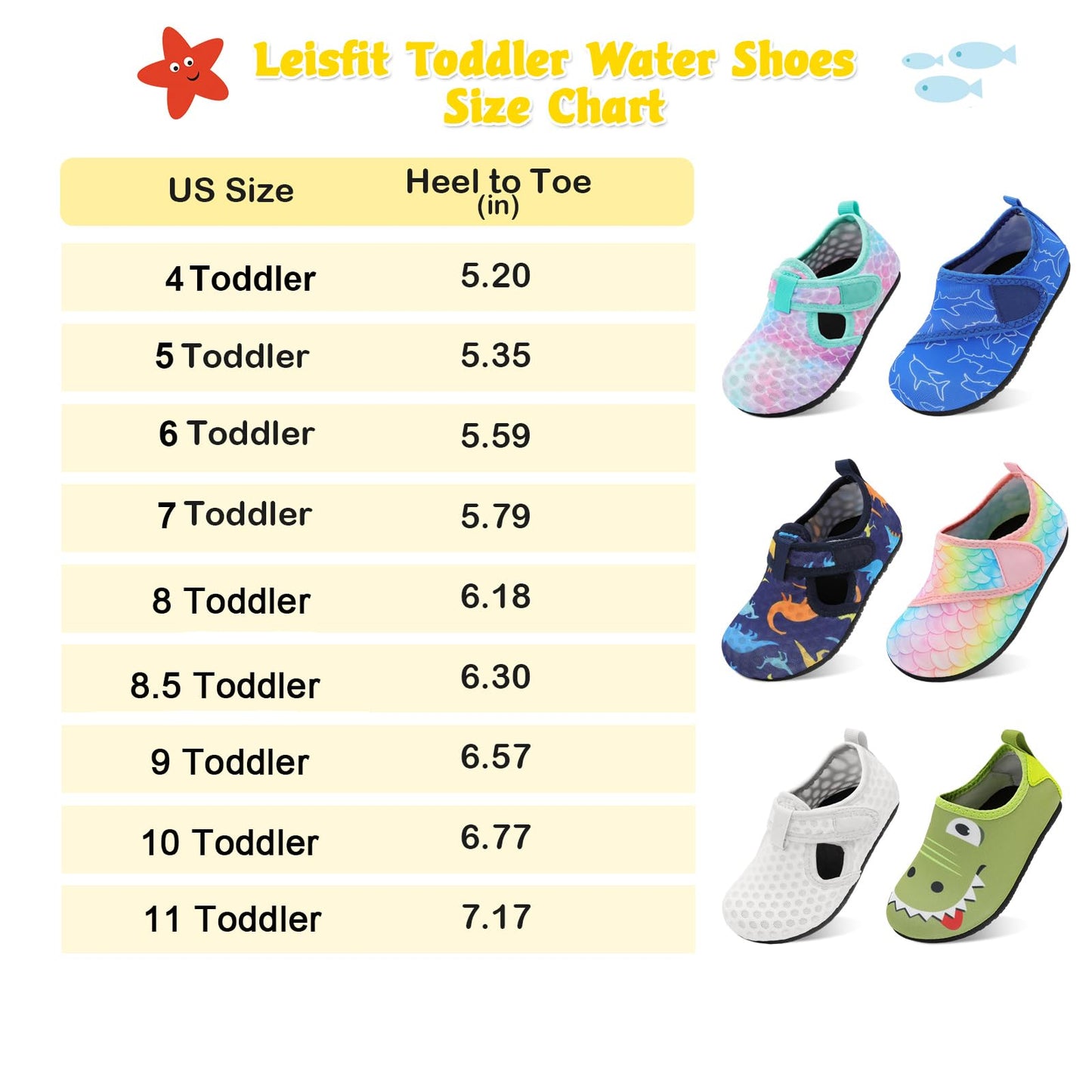 LeIsfIt Girls Boys Water Shoes Toddler Barefoot Aqua Socks Kids Quick-Dry Non-Slip Beach Swim Pool Shoes with Rubber Sole