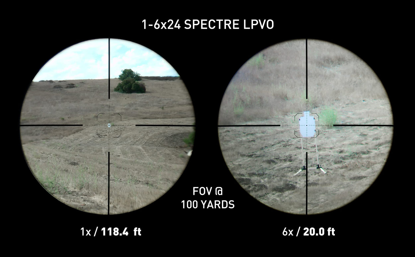 Monstrum Spectre 1-6x24 LPVO Rifle Scope | Black