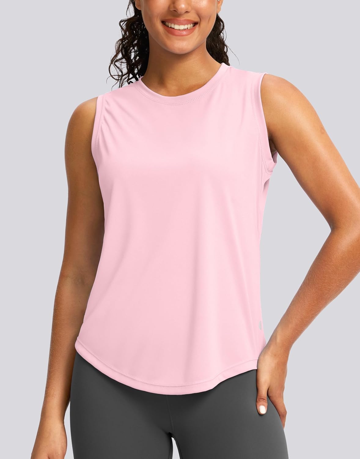 SANTINY Sleeveless Workout Tops for Women - Breathable Lightweight Athletic Tank for Running & Yoga | Activewear