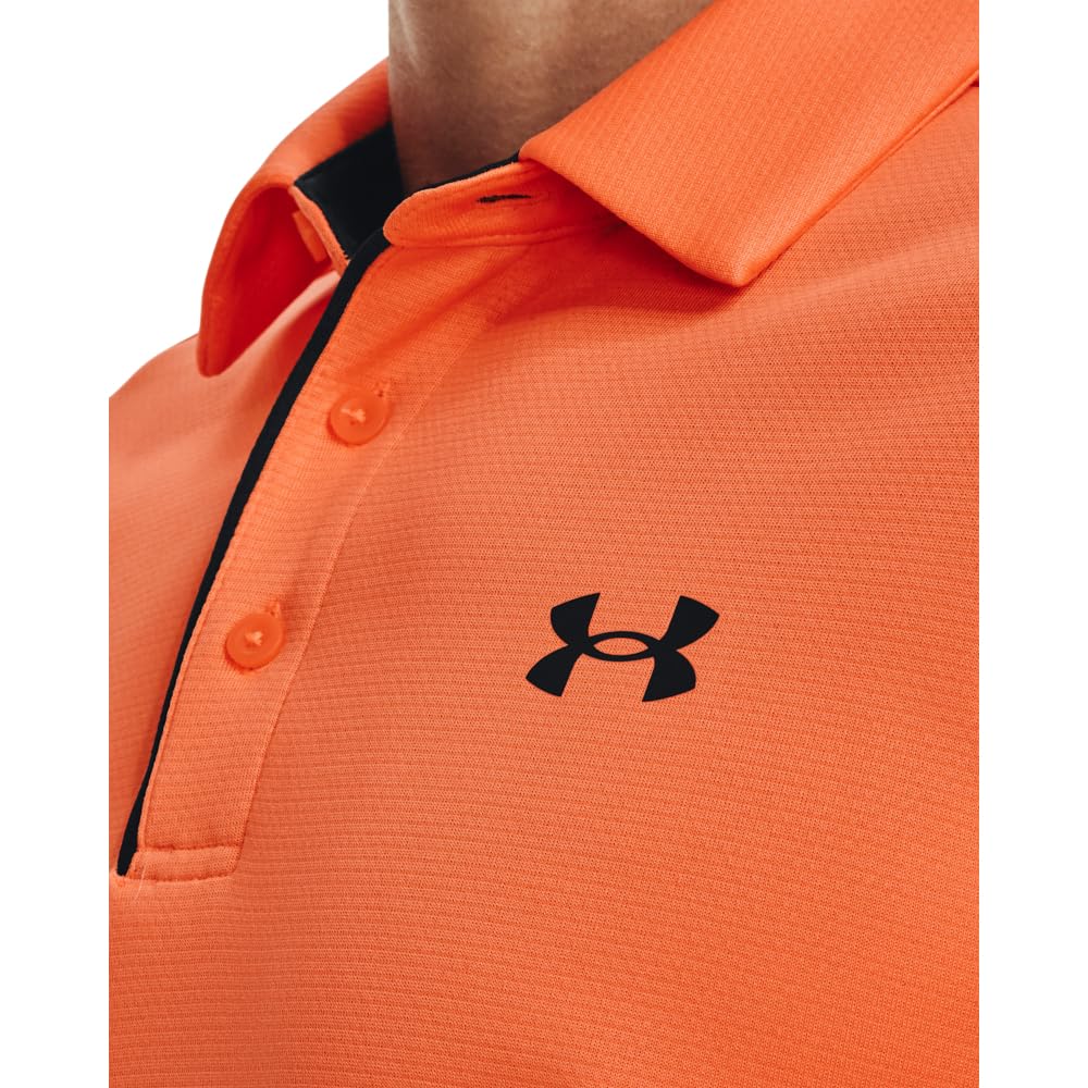 Under Armour Men's Tech Golf Polo, (866) Orange Blast / / Black, Small
