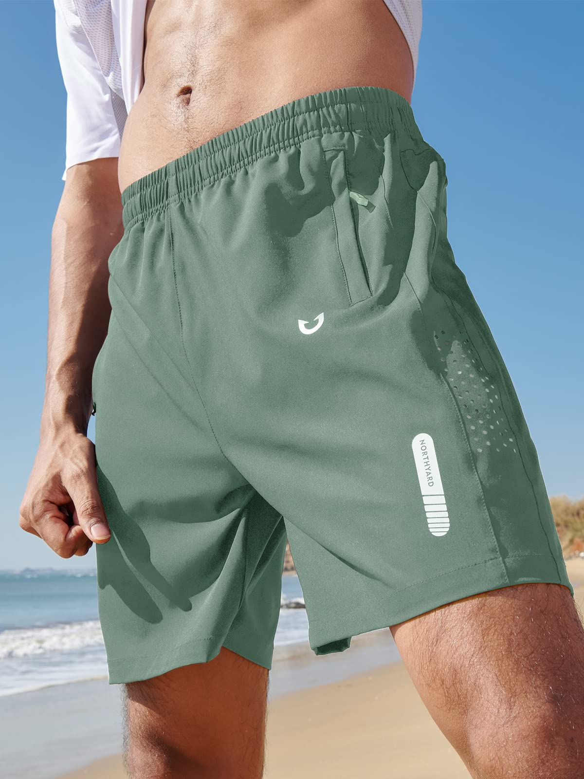 NORTHYARD Men's Athletic Running Shorts Gym Workout 7"/9"/5" Quick Dry Lightweight Sports Basketball Tennis 3 Zipper Pockets LODENFROST 3XL
