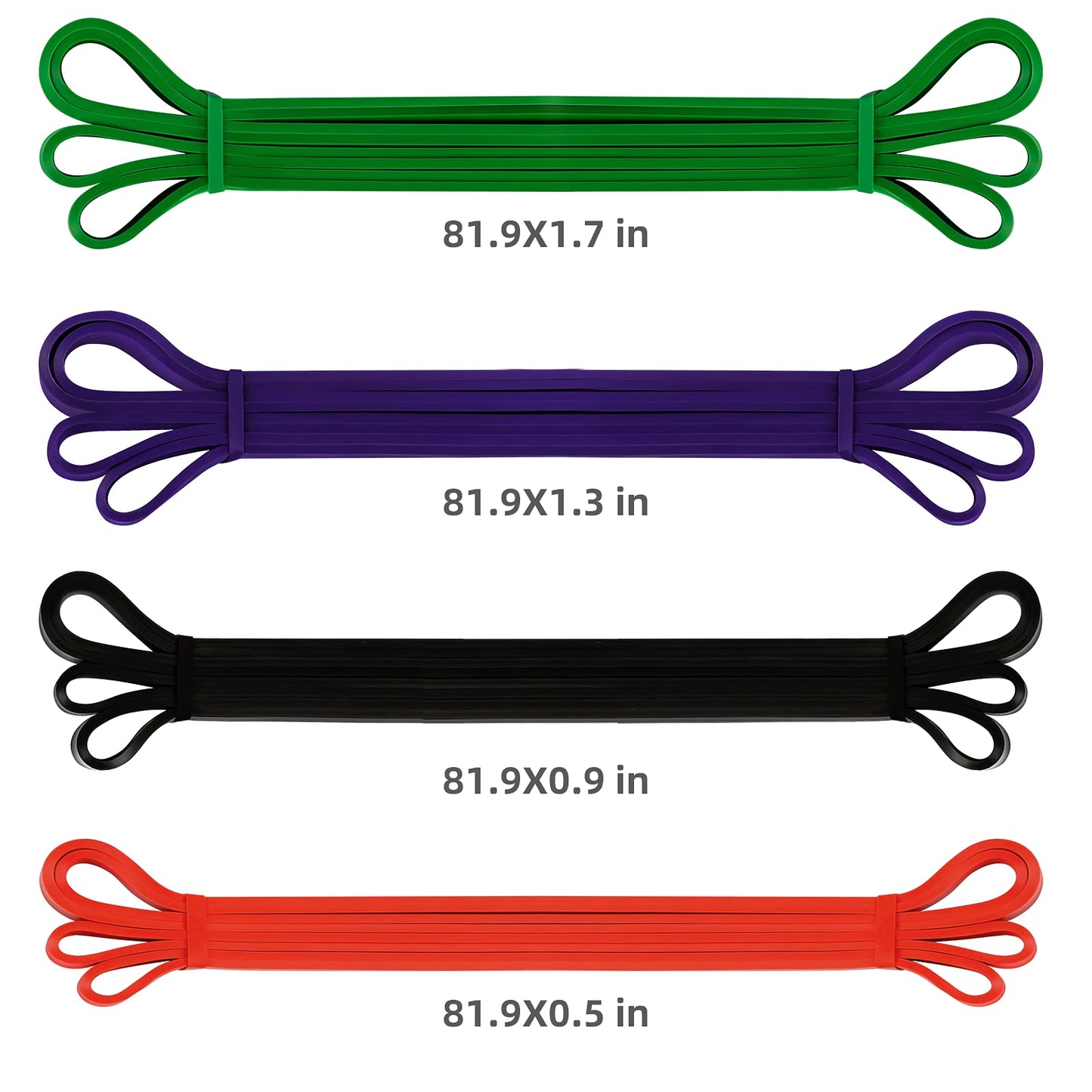 Pull Up Resistance Bands Set of 4 for Men and Women, Assistance Band for Exercise for Resistance Training Powerlifting, Gyms, Mobility Home Fitness, with Carrying Bag(4pcs)