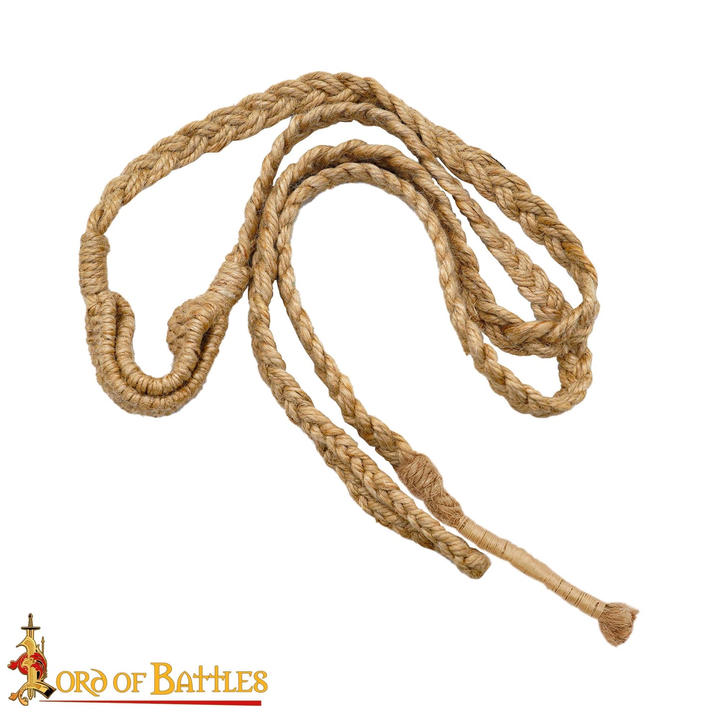 Lord of Battles Balearic Roman Greek Sling Handcrafted Braided Cords Throwing Slingshot for Historical Reenactments (Jute Sling)