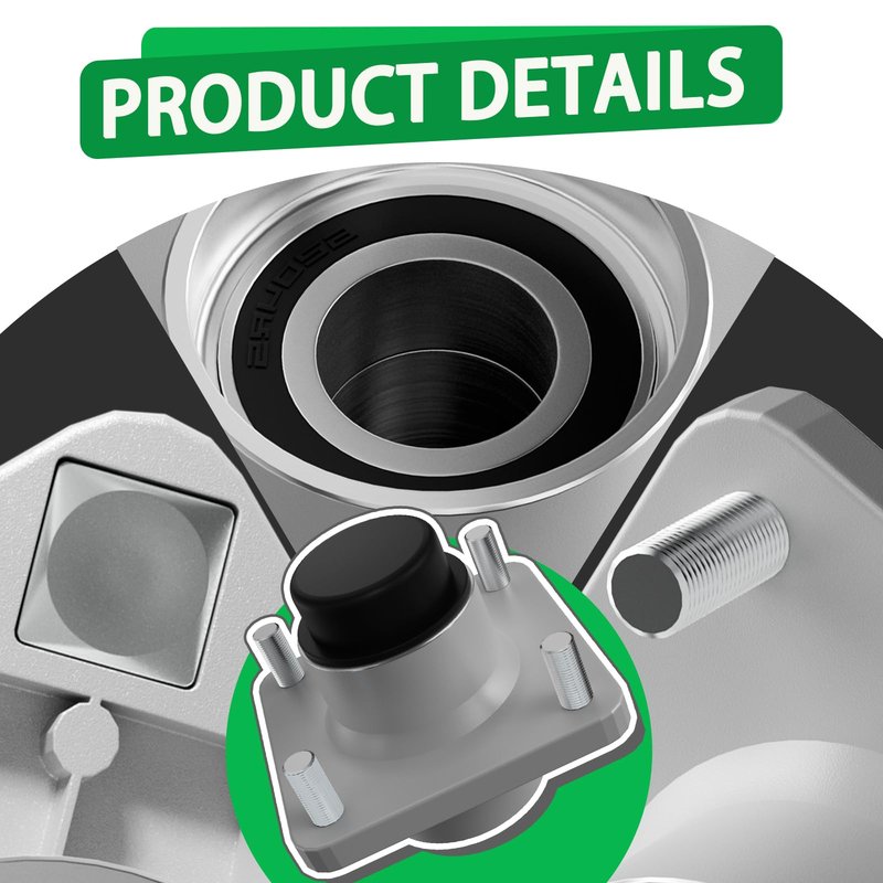 Panglong Golf Cart Front Wheel Hub Assembly with Bearings, Suitable for Club Car 2003.5-Up DS & Precedent and 2018-Up Tempo Gas or Electric Models, OEM #102357701