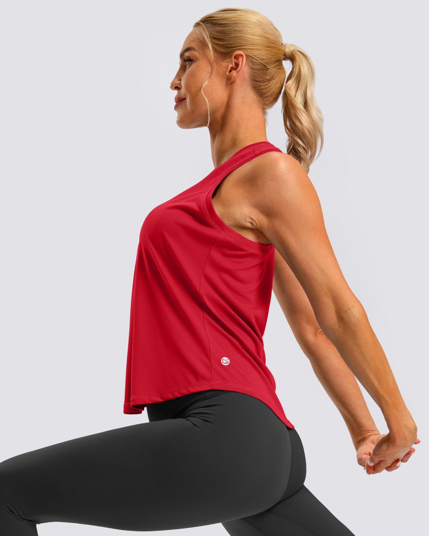 G Gradual Women's Workout Tank Tops Racerback Athletic Yoga Tops Loose Fit Sleeveless Running Gym Sports Shirts for Women(Red New,XL)
