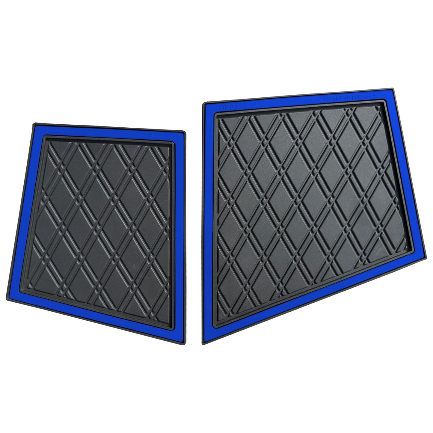 Xtreme Golf Cart Mats Dash Mats and Cubby Inserts Compatible with Yamaha Drive2 Golf Cart Models | Double Diamond Rubber Protection Liners for 2017+ DR2 Factory Dashes - Blue Trim
