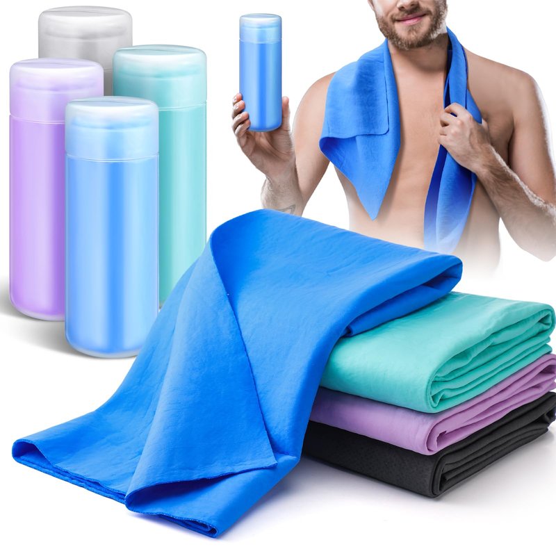 Tisancy 4 Pcs Swim Chamois Towel Shammy Sports Swimmers Towel for Diving Swimming Triathlons and Other Water Sports(26 x 17 Inch,Blue, Green, Dark Gray, Purple)