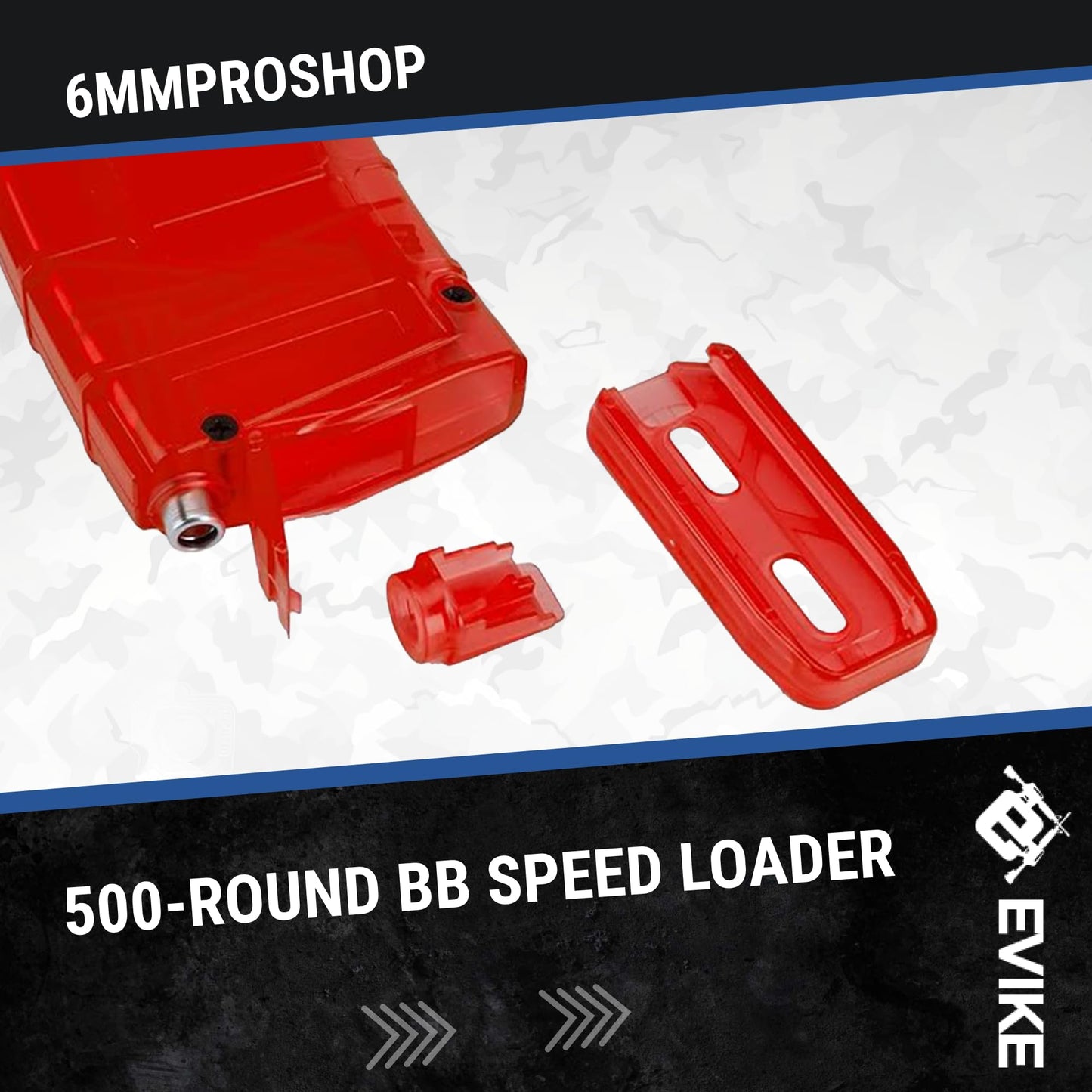 Evike Airsoft - 6mmProShop 500rd Airsoft Universal BB Speed Loader (Color: Large ~500rds / Barrett Special Edition Red)