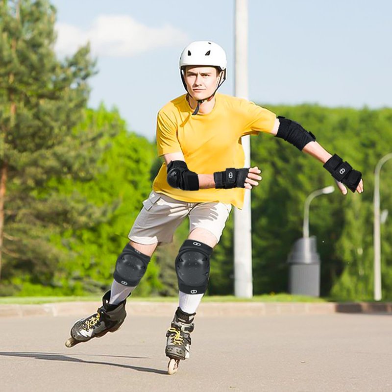 DA - Adult and Child Knee, Elbow, and Wrist Guards, Suitable for Bicycles, ice Skating, Roller Skating, Skateboarding, and Scooters Yellow