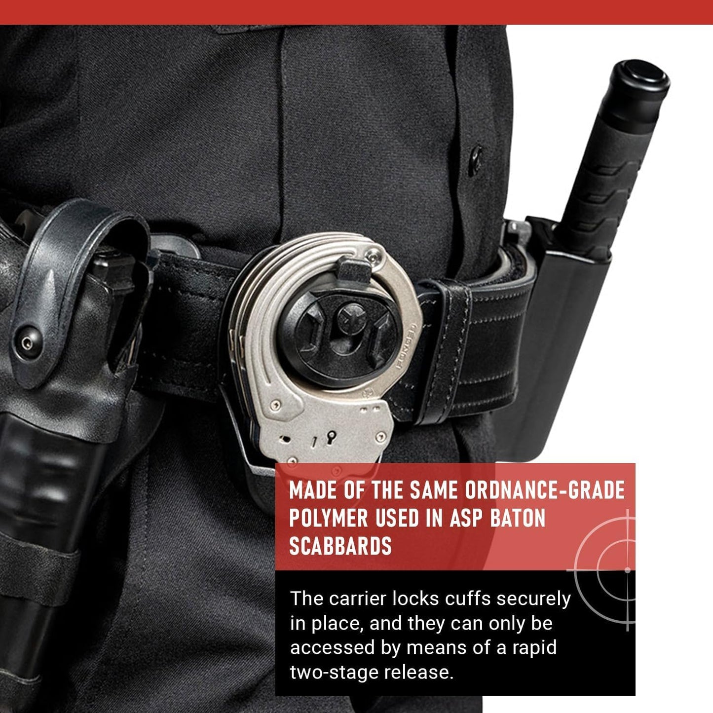 ASP Exo Case for Sentry Cuffs, Handcuff Case for Duty Belt, Police Vest, or Belt Pouch, Duty Belt Accessories, Police Gear, Law Enforcement Gear, and Security Guard Equipment