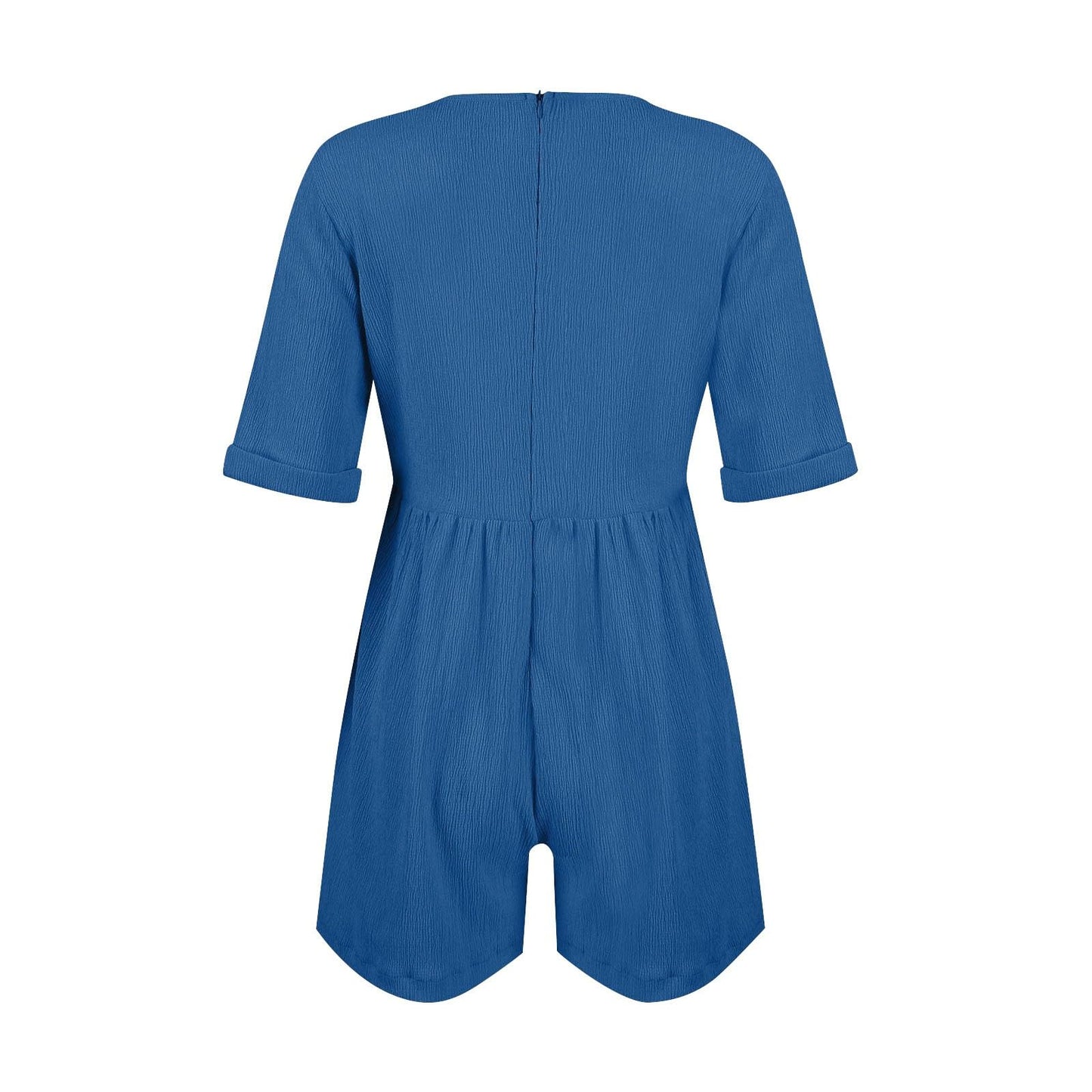 Lightning Deals Of Today Prime,Rompers for Women 2024 Dressy Casual Short Jumpsuits Summer Fashion Loose Fit Short Overalls Short Sleeve V Neck Summer Dresses Peime Day Beach Outfits(Dark Blue,XL)