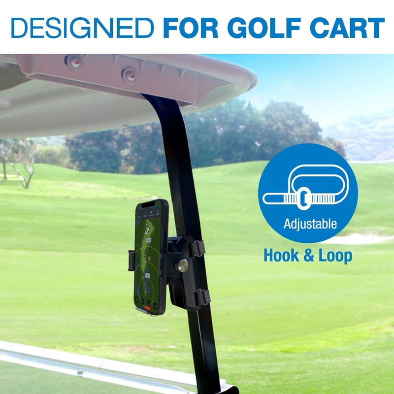 Dprofy Golf Phone Holder, Golf Cart Phone Holder with Hook and Loop, Golf Cart Accessories Golf Gifts for Men/Women, Universal Fit
