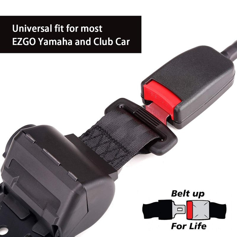 10L0L Retractable Golf Cart Seat Belt Kits for EZGO, Club Car & Yamaha, 42" Seat Belts Set of 2, Street Legal Safety Belts with Screws