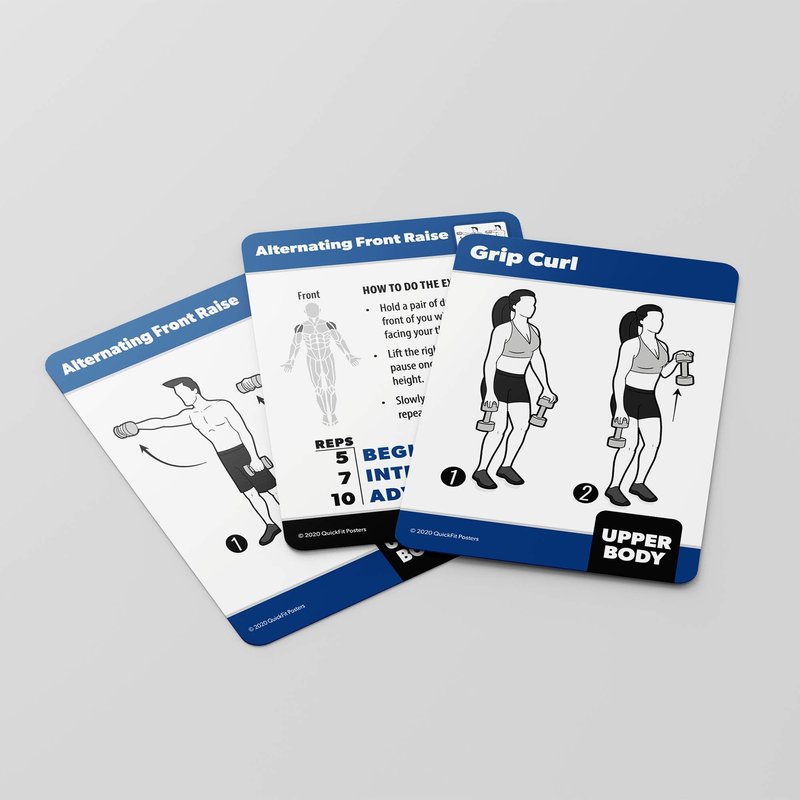 10 Pack, Exercise Workout Poster Set - Dumbbell Volume 1 & 2, Suspension, Kettlebell, Resistance Bands, Stretching, Bodyweight, Barbell, Yoga Poses + Dumbbell Exercise Cards, 18" x 24"