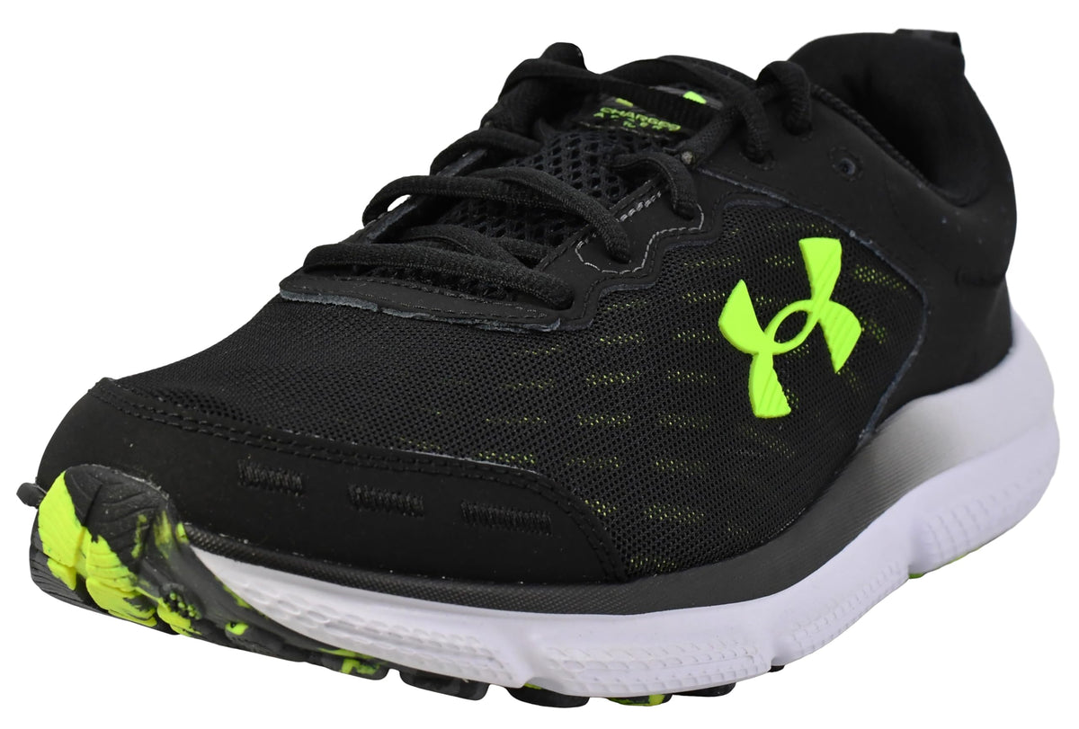 Under Armour Men's Charged Assert 10, (007) Black/Black/High Vis Yellow, 10, US