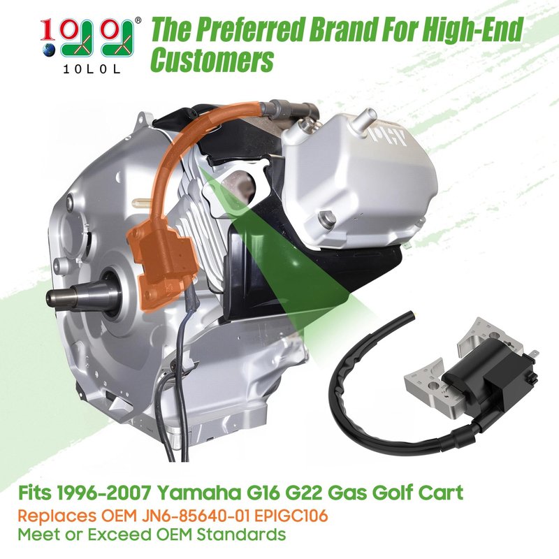 10L0L Golf Cart Ignition Coils for Yamaha 1996-2007 G16 G22, Replaces OEM JN6-85640-01 EPIGC106