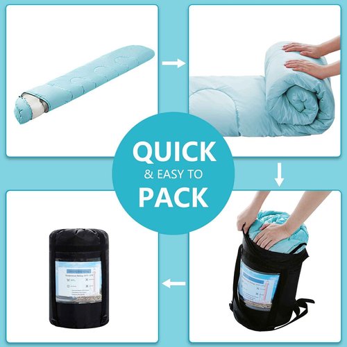 ORTHOMTEX Sleeping Bags for Adults,Kids & Girls-Warm & Cold Weather Lightweight Waterproof Sleeping Bag Backpack,Great for 3-4 Seasons Hiking,Camping and Outdoor Mountaineering(Sky Blue/Left Zip)