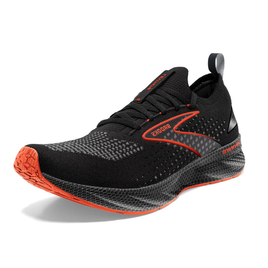 Brooks Men’s Levitate Stealthfit 6 Neutral Running Shoe - Black/Spicy Orange - 10.5 Medium