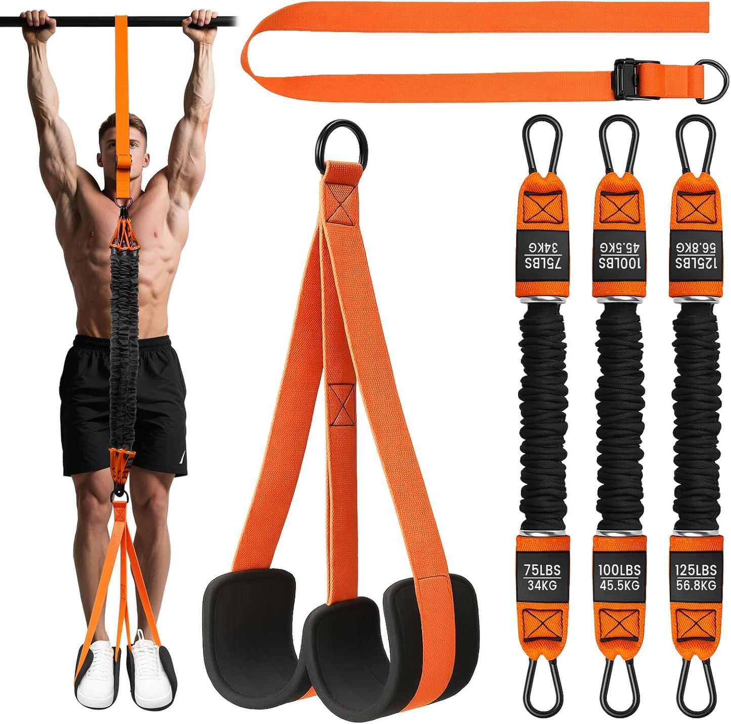 Adjustable Pull Up Assistance Bands - Heavy Duty Resistance Bands for Strength Training | Home Fitness Equipment