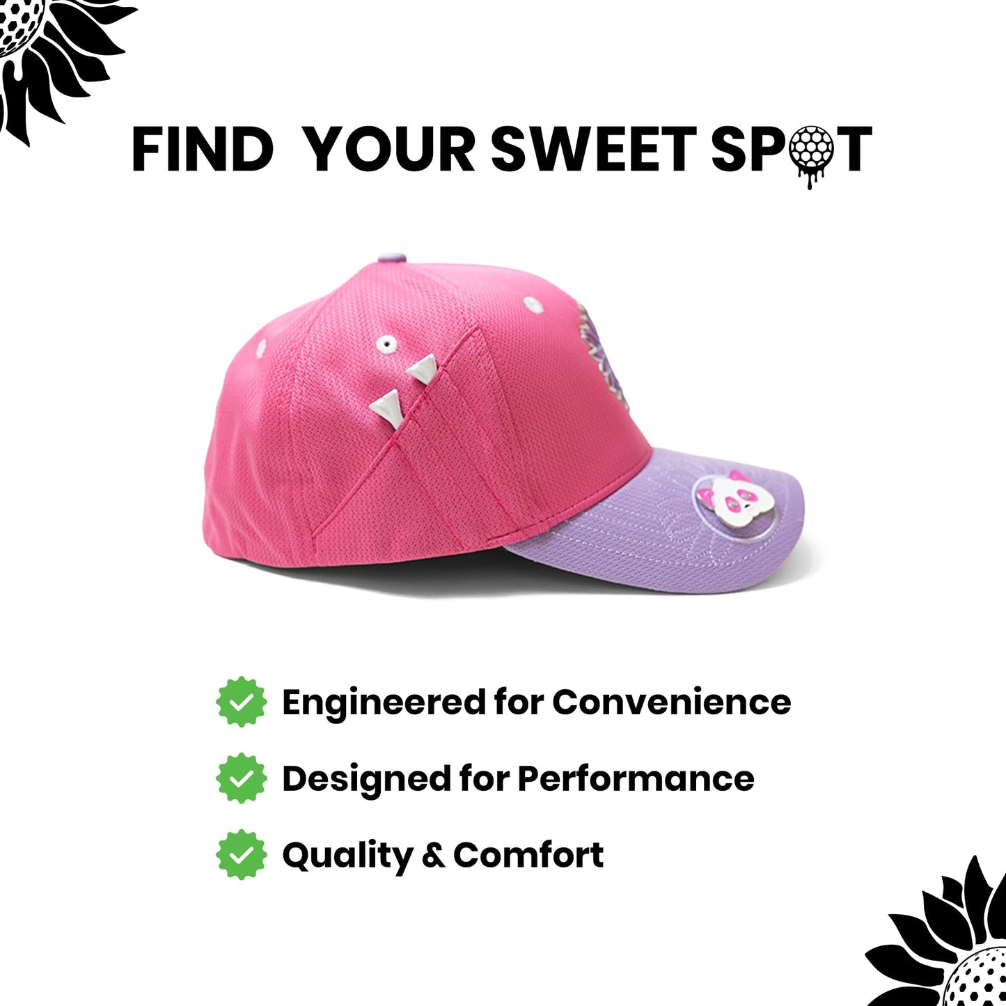 BONK Golf Classic Golf Hats - Tee Holder with Tees & Bill Magnet with Ball Marker - Sweat-Stain Resistant - 100% Custom Made - Center - L/XL Funktamus Prime