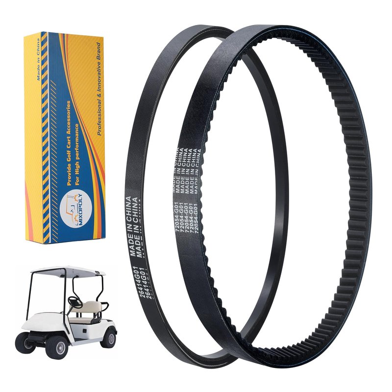 Mixopoly Starter Generator Belt & Clutch Drive Belt Kit for EZGO TXT/Medalist 4 Cycle Gas Golf Cart 1994-2013 with 295/350cc Robin Engine, Replace 72054G01, 72024G01, 72025G01, 26414G01, 630587