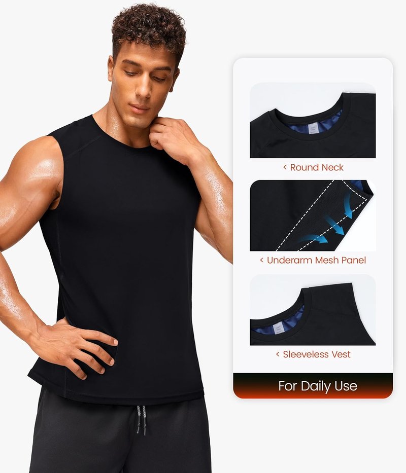 Sauna Suit for Men - Sleeveless Sweat Vest for Effective Gym Workouts | Lightweight & Comfortable
