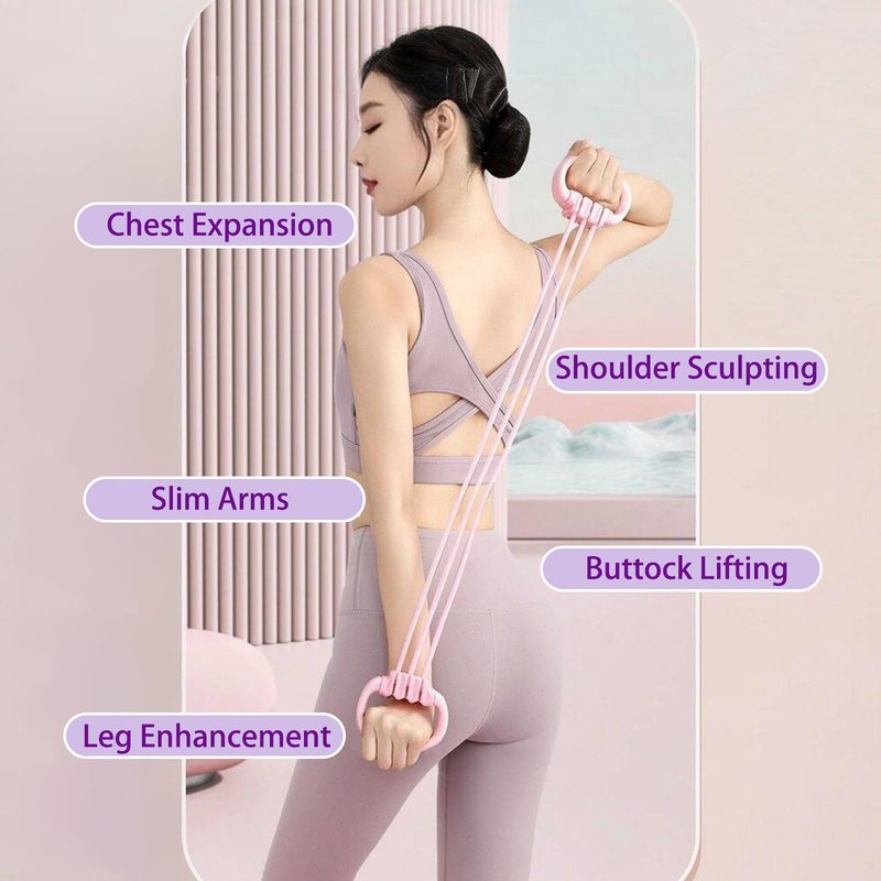 VKSG Resistance Bands with Handles for Women 15-90LBS- 6 Tube Adjustable Silicone Exercise Bands Set for Arm Back Exercise, Stretch Bands for Yoga, Pilates, Strength Training(Pink)
