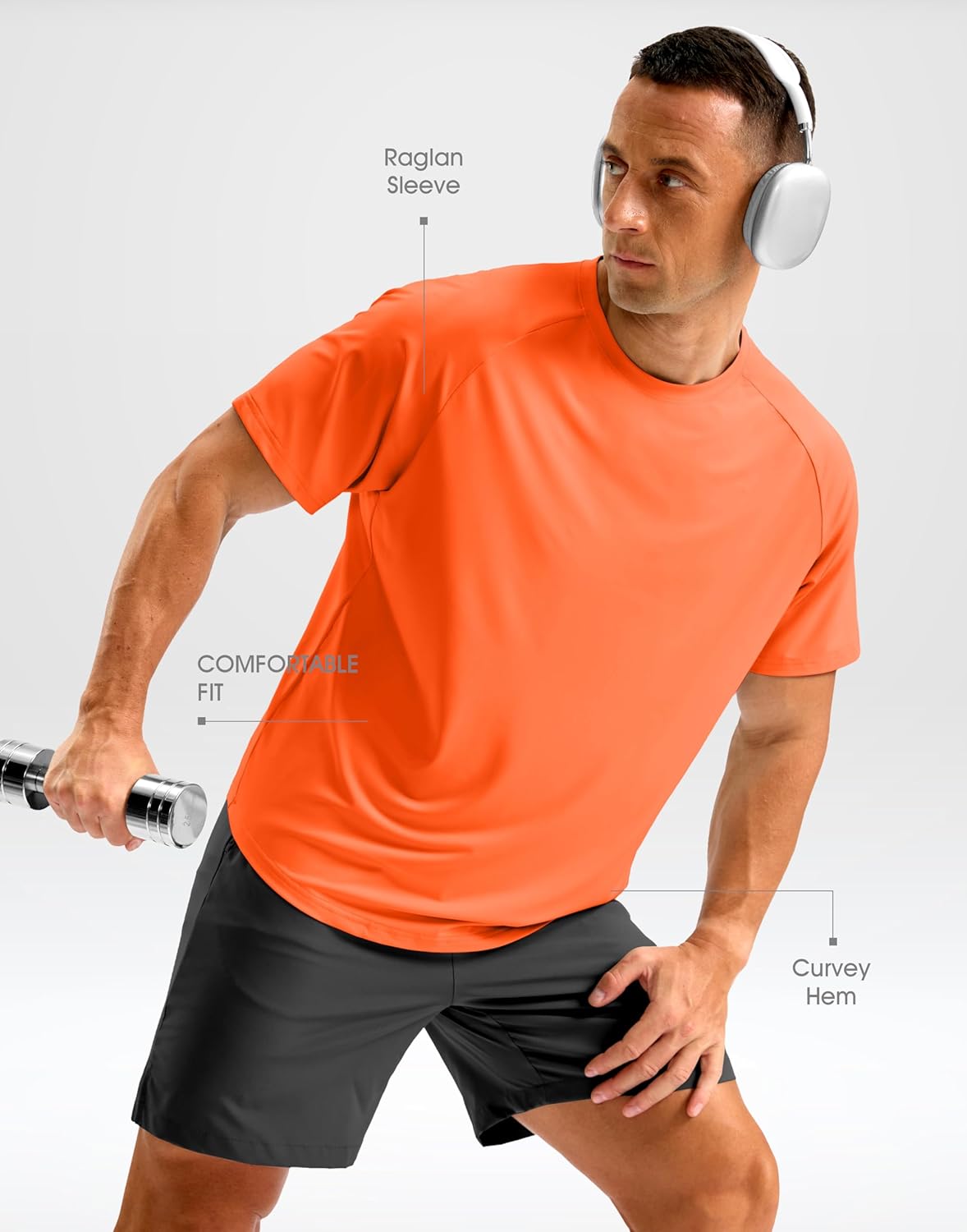 Mens Workout Shirts - Quick Dry Athletic Running T-Shirts | Short Sleeve Moisture-Wicking Gym Tees