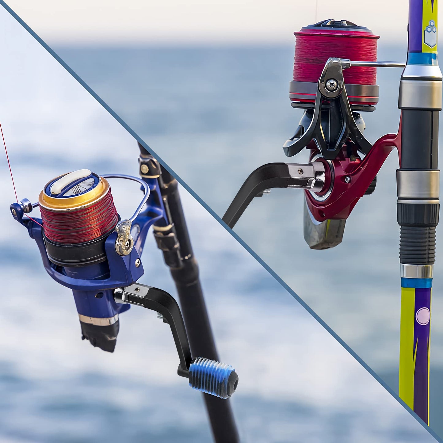 Fishing Reel Replacement Handle with Anti-Slip Knob Covers